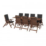 ÄPPLARÖ стол+8кресел,д/сада коричневая морилка/Холло черный ÄPPLARÖ стол+8кресел,д/сада коричневая морилка/Холло черный