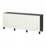 БЕСТО Комбинация для хранения с дверцами - черно-коричневый/Дьюпвикен белый