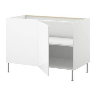 ФАКТУМ Угловой напольный шкаф с полкой - Абстракт белый