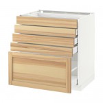 МЕТОД / МАКСИМЕРА Напольный шкаф с 5 ящиками - белый, Торхэмн естественный ясень, 80x60 см МЕТОД / МАКСИМЕРА Напольный шкаф с 5 ящиками - белый, Торхэмн естественный ясень, 80x60 см