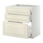 МЕТОД / МАКСИМЕРА Напольн шкаф/3фронт пнл/3ящика - белый, Будбин белый с оттенком, 80x60 см