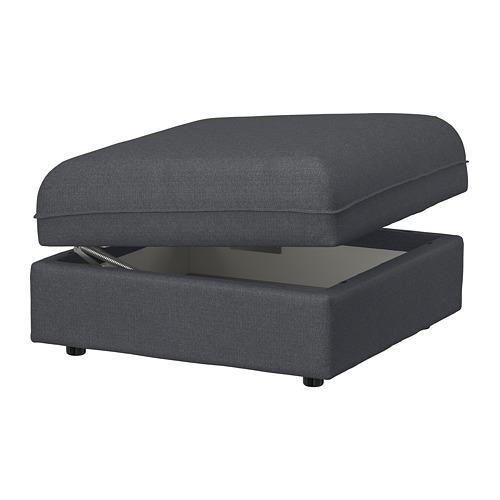 VALLENTUNA секция дивана+отделение д/хранения Хилларед темно-серый 80x80x45 cm
