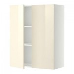 МЕТОД Навесной шкаф с полками/2дверцы - 80x100 см, Рингульт глянцевый кремовый, белый МЕТОД Навесной шкаф с полками/2дверцы - 80x100 см, Рингульт глянцевый кремовый, белый
