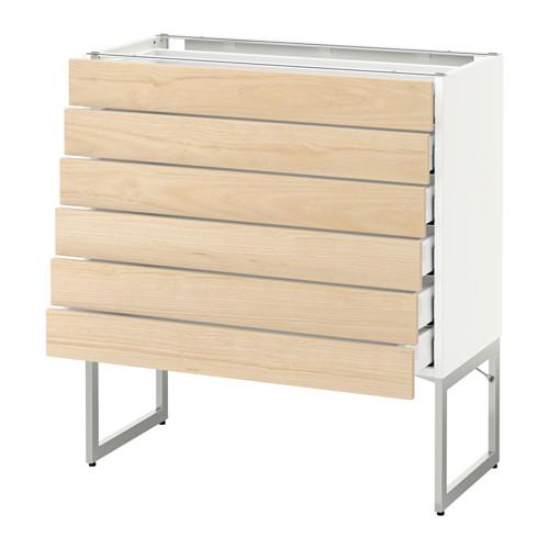 МЕТОД / МАКСИМЕРА Напольн шкаф 6фронт пнл/6 низ ящ - белый, Аскерсунд под светлый ясень, 80x37x60 см МЕТОД / МАКСИМЕРА Напольн шкаф 6фронт пнл/6 низ ящ - белый, Аскерсунд под светлый ясень, 80x37x60 см