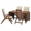 ЭПЛАРО Стол+4 кресла, д/сада - Эпларо коричневая морилка/Холло бежевый