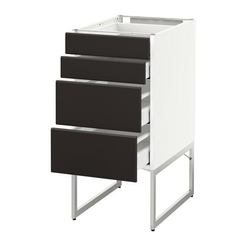 МЕТОД / МАКСИМЕРА Нплн шк 4 фронт/2 низк/2средн ящ - белый, Кунгсбакка антрацит, 40x60x60 см МЕТОД / МАКСИМЕРА Нплн шк 4 фронт/2 низк/2средн ящ - белый, Кунгсбакка антрацит, 40x60x60 см