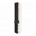 МЕТОД / МАКСИМЕРА Высок шкаф+полки/5ящк/2дверцы/2фрнт - белый, Кунгсбакка антрацит, 40x60x240 см МЕТОД / МАКСИМЕРА Высок шкаф+полки/5ящк/2дверцы/2фрнт - белый, Кунгсбакка антрацит, 40x60x240 см