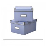 КАССЕТ Коробка с крышкой - синий, 21x26x15 см