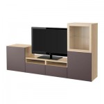 БЕСТО Шкаф для ТВ, комбин/стеклян дверцы - под беленый дуб/Вальвикен темно-коричневый, прозрачное стекло, направляющие ящика, плавно закр БЕСТО Шкаф для ТВ, комбин/стеклян дверцы - под беленый дуб/Вальвикен темно-коричневый, прозрачное стекло, направляющие ящика, плавно закр