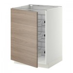 МЕТОД Напольный шкаф с проволочн ящиками - 60x60 см, Брокхульт под грецкий орех светло-серый, белый МЕТОД Напольный шкаф с проволочн ящиками - 60x60 см, Брокхульт под грецкий орех светло-серый, белый