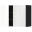 МЕТОД Навесной шкаф с полками/2дверцы - под дерево черный, Рингульт глянцевый белый, 80x60 см