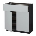 МЕТОД / ФОРВАРА Напольный шкаф+ящик/2дверцы - 80x37 см, Веддинге серый, под дерево черный МЕТОД / ФОРВАРА Напольный шкаф+ящик/2дверцы - 80x37 см, Веддинге серый, под дерево черный