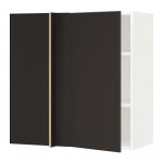 МЕТОД Угловой навесной шкаф с полками - белый, Кунгсбакка антрацит, 88x37x80 см МЕТОД Угловой навесной шкаф с полками - белый, Кунгсбакка антрацит, 88x37x80 см