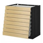 МЕТОД / ФОРВАРА Наполн шкаф 8 фронт/8 низк ящиков - 80x60 см, Тингсрид под березу, под дерево черный МЕТОД / ФОРВАРА Наполн шкаф 8 фронт/8 низк ящиков - 80x60 см, Тингсрид под березу, под дерево черный