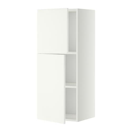 МЕТОД Навесной шкаф с полками/2дверцы - белый, Хэггеби белый, 40x100 см
