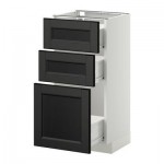 МЕТОД / ФОРВАРА Напольный шкаф с 3 ящиками - 40x37 см, Лаксарби черно-коричневый, белый МЕТОД / ФОРВАРА Напольный шкаф с 3 ящиками - 40x37 см, Лаксарби черно-коричневый, белый