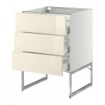 МЕТОД / МАКСИМЕРА Нплн шк 3 фрнт/3 средн ящика - 60x60x60 см, Рингульт глянцевый кремовый, белый МЕТОД / МАКСИМЕРА Нплн шк 3 фрнт/3 средн ящика - 60x60x60 см, Рингульт глянцевый кремовый, белый