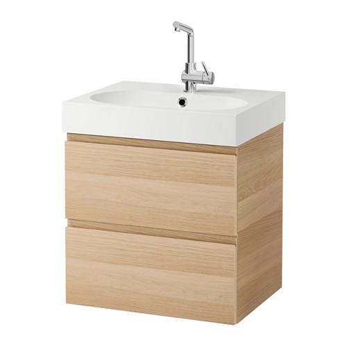 BRÅVIKEN/GODMORGON шкаф для раковины с 2 ящ под беленый дуб 61x49x68 см BRÅVIKEN/GODMORGON шкаф для раковины с 2 ящ под беленый дуб 61x49x68 см