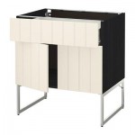 МЕТОД / ФОРВАРА Напол шкаф/полки/ящик/2двери - под дерево черный, Хитарп белый с оттенком МЕТОД / ФОРВАРА Напол шкаф/полки/ящик/2двери - под дерево черный, Хитарп белый с оттенком