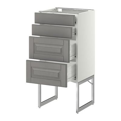 МЕТОД / ФОРВАРА Нплн шк 4 фронт/2 низк/2средн ящ - 40x37x60 см, Будбин серый, белый МЕТОД / ФОРВАРА Нплн шк 4 фронт/2 низк/2средн ящ - 40x37x60 см, Будбин серый, белый