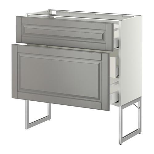 МЕТОД / МАКСИМЕРА Наполн шк 2 фрнт/3 средн ящ - белый, Будбин серый, 80x37x60 см МЕТОД / МАКСИМЕРА Наполн шк 2 фрнт/3 средн ящ - белый, Будбин серый, 80x37x60 см