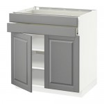 МЕТОД / ФОРВАРА Напольный шкаф/2дверцы/2ящика - Будбин серый, белый МЕТОД / ФОРВАРА Напольный шкаф/2дверцы/2ящика - Будбин серый, белый