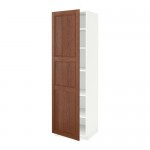МЕТОД Высок шкаф с полками - белый, Филипстад коричневый, 60x60x200 см