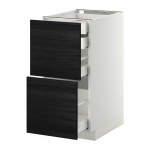 МЕТОД / МАКСИМЕРА Напл шк 2 фрнт/2низ/1срд/1 выс ящ - белый, Тингсрид под дерево черный, 40x60 см