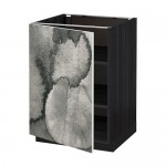 МЕТОД Напольный шкаф с полками - под дерево черный, Кальвиа с печатным рисунком, 60x60 см МЕТОД Напольный шкаф с полками - под дерево черный, Кальвиа с печатным рисунком, 60x60 см