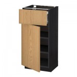 МЕТОД / ФОРВАРА Напольный шкаф с ящиком/дверью - 40x37 см, Экестад дуб, под дерево черный МЕТОД / ФОРВАРА Напольный шкаф с ящиком/дверью - 40x37 см, Экестад дуб, под дерево черный