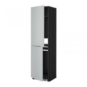 МЕТОД Высок шкаф д холодильн/мороз - 60x60x220 см, Веддинге серый, под дерево черный