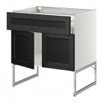 МЕТОД / МАКСИМЕРА Напол шкаф/полки/ящик/2двери - 80x60x60 см, Лаксарби черно-коричневый, белый МЕТОД / МАКСИМЕРА Напол шкаф/полки/ящик/2двери - 80x60x60 см, Лаксарби черно-коричневый, белый