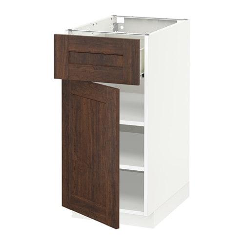 МЕТОД / ФОРВАРА Напольный шкаф с ящиком/дверью - белый, Эдсерум под дерево коричневый, 40x60 см МЕТОД / ФОРВАРА Напольный шкаф с ящиком/дверью - белый, Эдсерум под дерево коричневый, 40x60 см