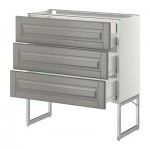 МЕТОД / ФОРВАРА Напольн шкаф 3фронт пнл/2низ/2ср ящ - 80x37x60 см, Будбин серый, белый МЕТОД / ФОРВАРА Напольн шкаф 3фронт пнл/2низ/2ср ящ - 80x37x60 см, Будбин серый, белый