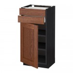 МЕТОД / МАКСИМЕРА Напольный шкаф с дверцей/2 ящиками - под дерево черный, Филипстад коричневый, 40x37 см МЕТОД / МАКСИМЕРА Напольный шкаф с дверцей/2 ящиками - под дерево черный, Филипстад коричневый, 40x37 см