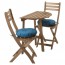АСКХОЛЬМЕН Стол+2 складных стула, д/сада - Аскхольмен серый/коричневый/Иттерон синий
