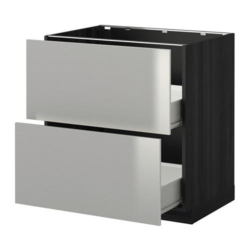 МЕТОД / ФОРВАРА Наполн шк 2 фрнт/2 средн ящ - под дерево черный, Гревста нержавеющ сталь, 80x60 см МЕТОД / ФОРВАРА Наполн шк 2 фрнт/2 средн ящ - под дерево черный, Гревста нержавеющ сталь, 80x60 см