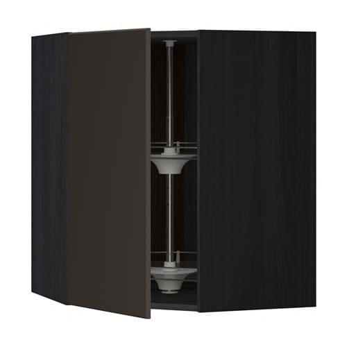 МЕТОД Угл нвсн шкф с вращающ секц - под дерево черный, Кунгсбакка антрацит, 68x80 см МЕТОД Угл нвсн шкф с вращающ секц - под дерево черный, Кунгсбакка антрацит, 68x80 см