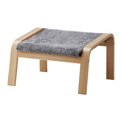 ПОЭНГ Табурет для ног - Локкарп серый, дубовый шпон
