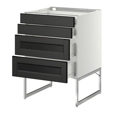 МЕТОД / ФОРВАРА Нплн шк 4 фронт/2 низк/2средн ящ - 60x60x60 см, Лаксарби черно-коричневый, белый МЕТОД / ФОРВАРА Нплн шк 4 фронт/2 низк/2средн ящ - 60x60x60 см, Лаксарби черно-коричневый, белый