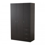 ТОДАЛЕН Гардероб с 3 дверцами+3 ящика - черно-коричневый