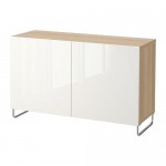 БЕСТО Комбинация для хранения с дверцами - под беленый дуб глянцевый/белый БЕСТО Комбинация для хранения с дверцами - под беленый дуб глянцевый/белый