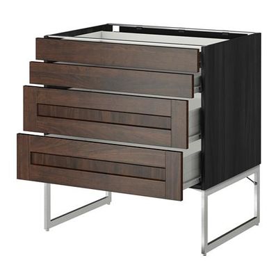 МЕТОД / ФОРВАРА Нплн шк 4 фронт/2 низк/2средн ящ - 80x60x60 см, Эдсерум под дерево коричневый, под дерево черный МЕТОД / ФОРВАРА Нплн шк 4 фронт/2 низк/2средн ящ - 80x60x60 см, Эдсерум под дерево коричневый, под дерево черный
