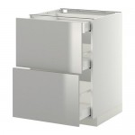 МЕТОД / МАКСИМЕРА Напольный шкаф/2фасада/3ящика - белый, Гревста нержавеющ сталь, 60x60 см МЕТОД / МАКСИМЕРА Напольный шкаф/2фасада/3ящика - белый, Гревста нержавеющ сталь, 60x60 см