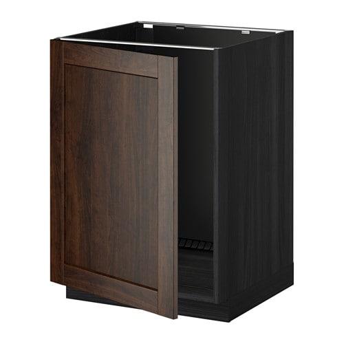 МЕТОД Напольный шкаф для раковины - под дерево черный, Эдсерум под дерево коричневый МЕТОД Напольный шкаф для раковины - под дерево черный, Эдсерум под дерево коричневый