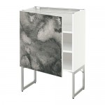 МЕТОД Напольный шкаф с полками - белый, Кальвиа с печатным рисунком, 60x37x60 см