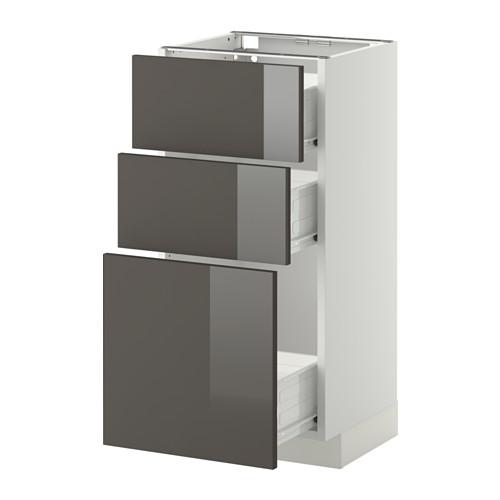 МЕТОД / ФОРВАРА Нплн шк 3 фрнт/3 средн ящика - белый, Рингульт глянцевый серый, 40x37 см МЕТОД / ФОРВАРА Нплн шк 3 фрнт/3 средн ящика - белый, Рингульт глянцевый серый, 40x37 см