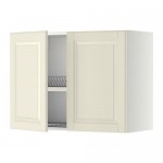 METOD навесной шкаф с посуд суш/2 дврц белый/Будбин белый с оттенком 80x38.9x60 cm