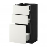 МЕТОД / ФОРВАРА Напольн шкаф 3фрнт пнл/2низк/1ср ящ - под дерево черный, Хэггеби белый, 40x37 см МЕТОД / ФОРВАРА Напольн шкаф 3фрнт пнл/2низк/1ср ящ - под дерево черный, Хэггеби белый, 40x37 см