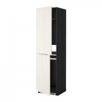 МЕТОД Высок шкаф д холодильн/мороз - 60x60x220 см, Росдаль белый ясень, под дерево черный